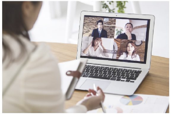Teleworking in an online meeting