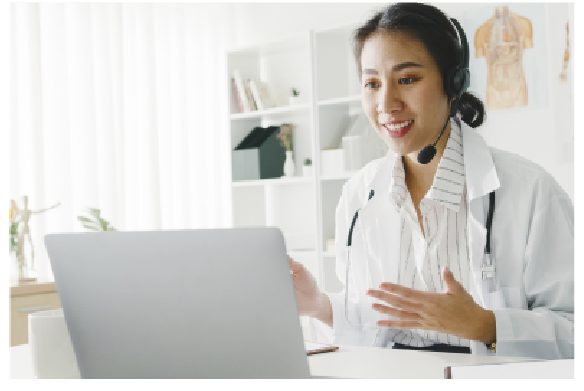 Doctor providing an online consultation