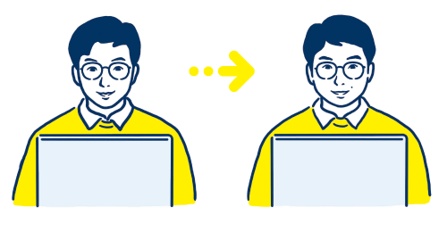 本人と別人が入れ替わるイラスト
