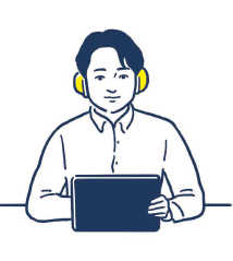 タブレットで回答する受講者